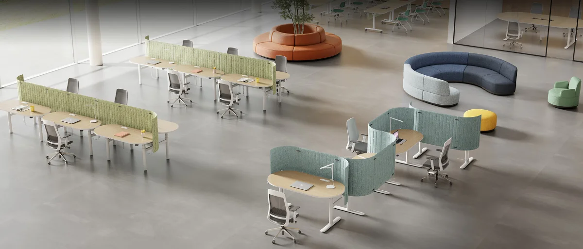 Commercial Office FF&E — workplace and mixed-use interior sourced via SCB's factory-direct network in Vietnam, Indonesia, China and Australia